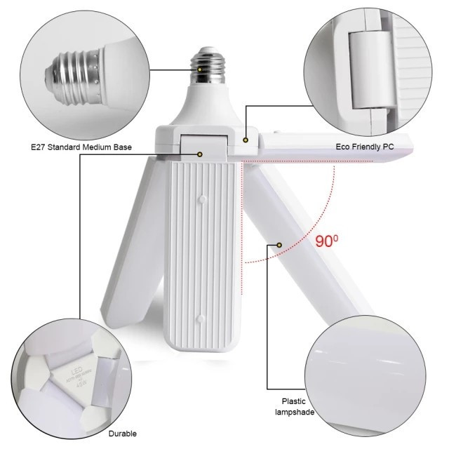 لامپ ال ای دی 40 وات هالی استار مدل FAN BULB FOUR BLADE 4 in 1 پایه E27