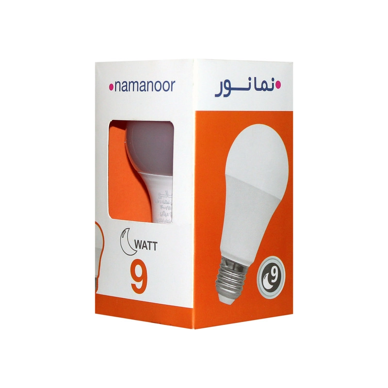 لامپ ال ای دی 9 وات نمانور مدل حبابی پایه E27