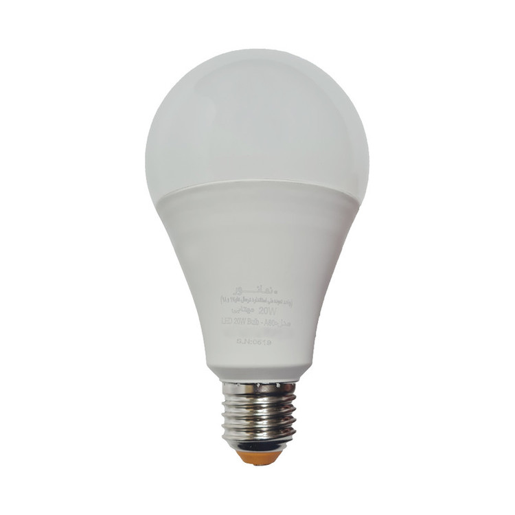 لامپ ال ای دی 20 وات نمانور مدل bulb-A80 پایه E27 بسته 10 عددی