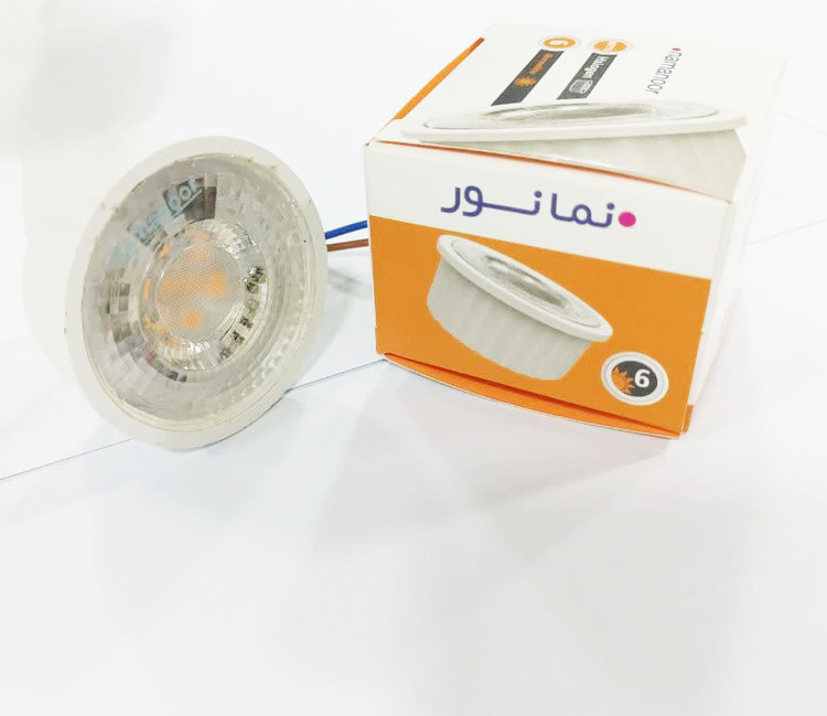 لامپ هالوژن 6 وات نمانور مدل MR16 پایه سیم دار