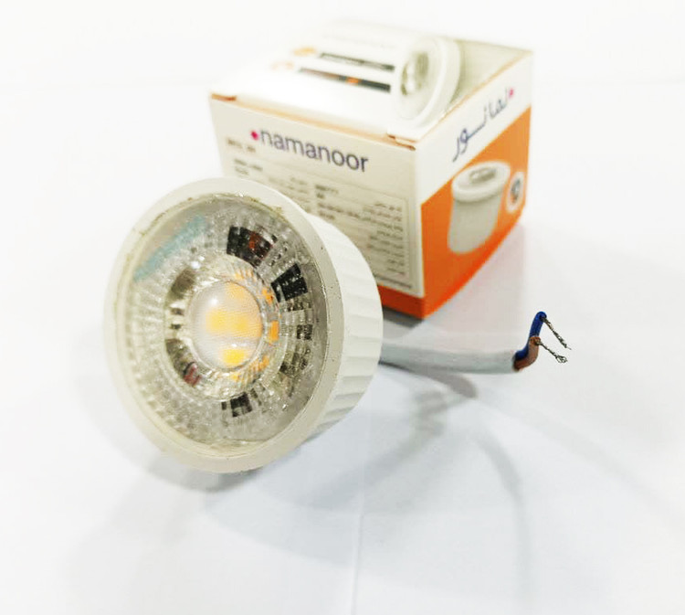 لامپ هالوژن 6 وات نمانور مدل MR16 پایه سیم دار