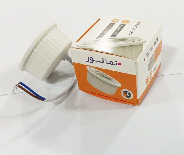 لامپ هالوژن 6 وات نمانور مدل MR16 پایه سیم دار