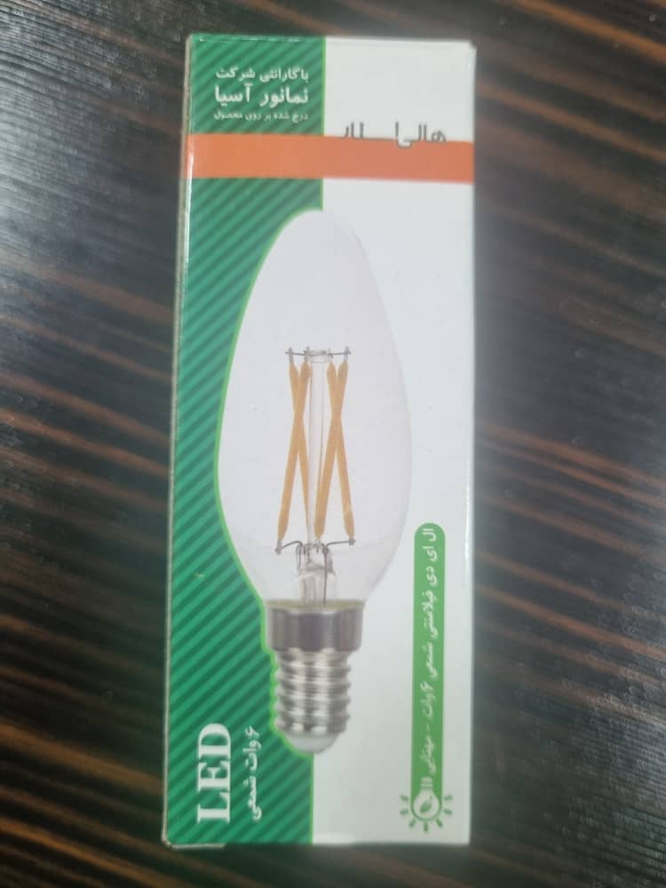 لامپ شمعی کندل فیلامنت مهتابی شامپاینی 6وات