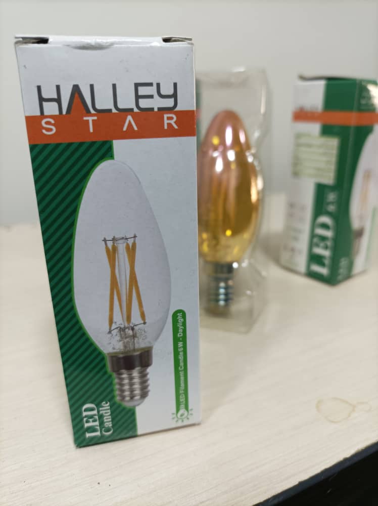 لامپ شمعی کندل فیلامنت مهتابی شامپاینی 6وات